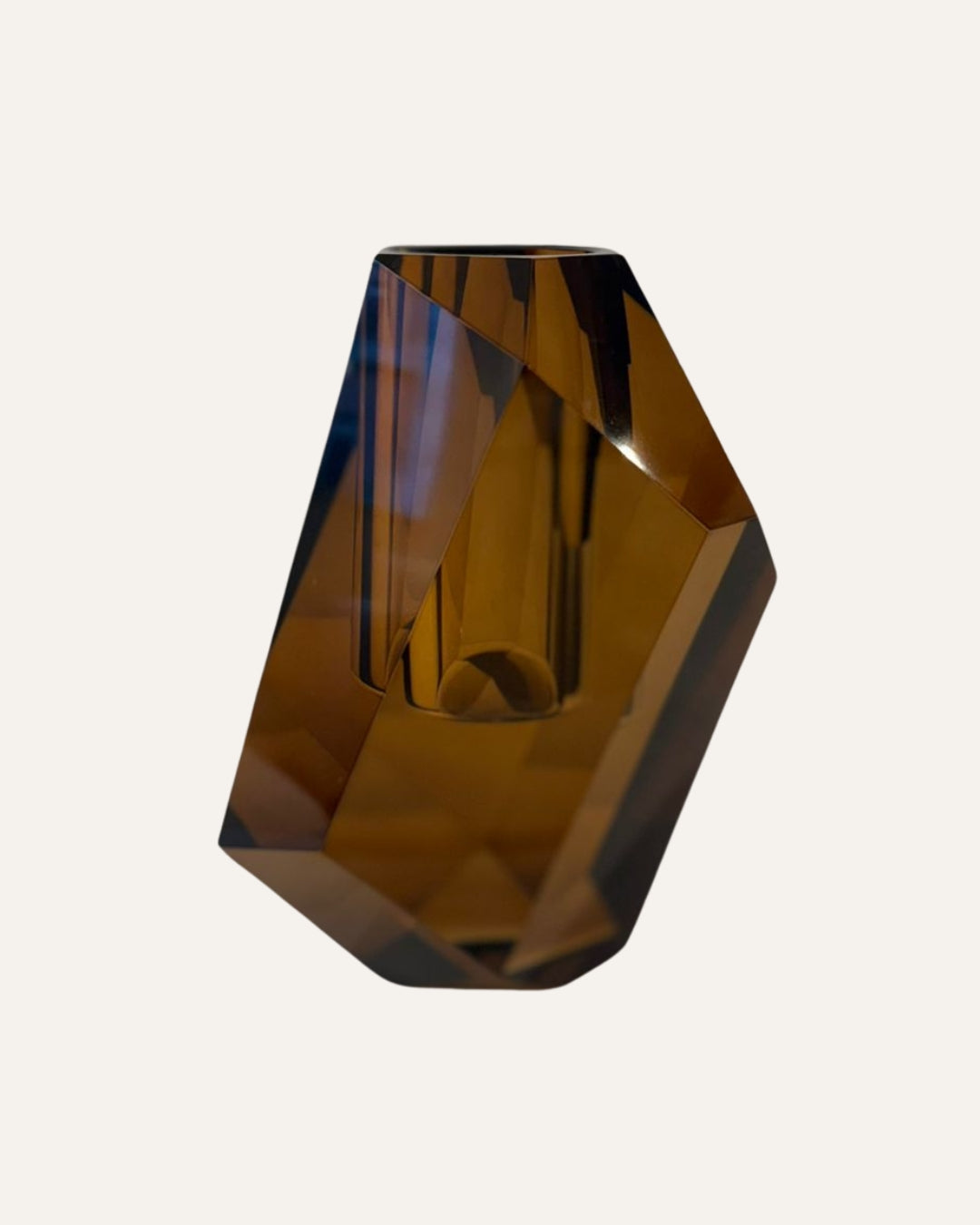 VASO DE CRISTAL MARROM