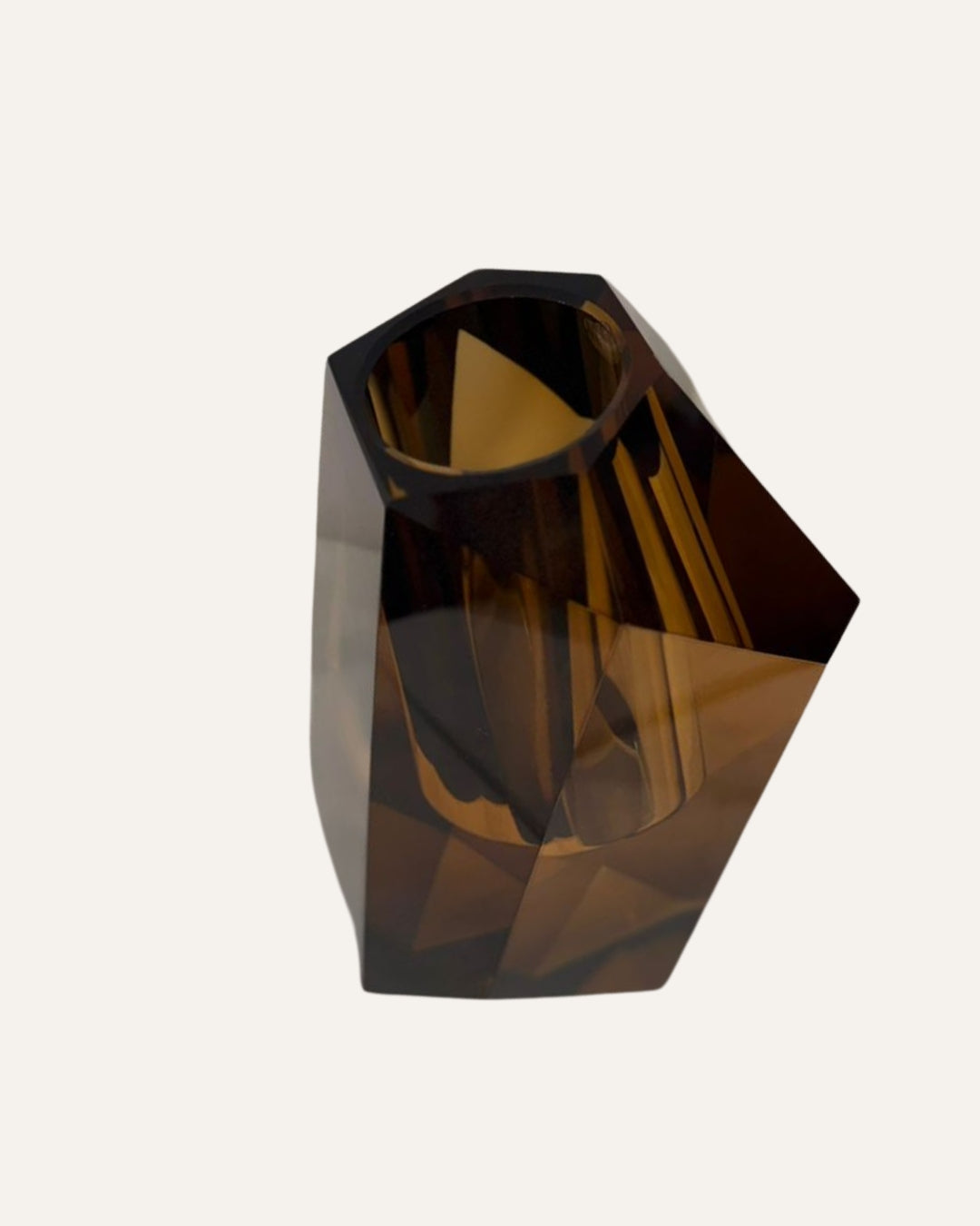 VASO DE CRISTAL MARROM