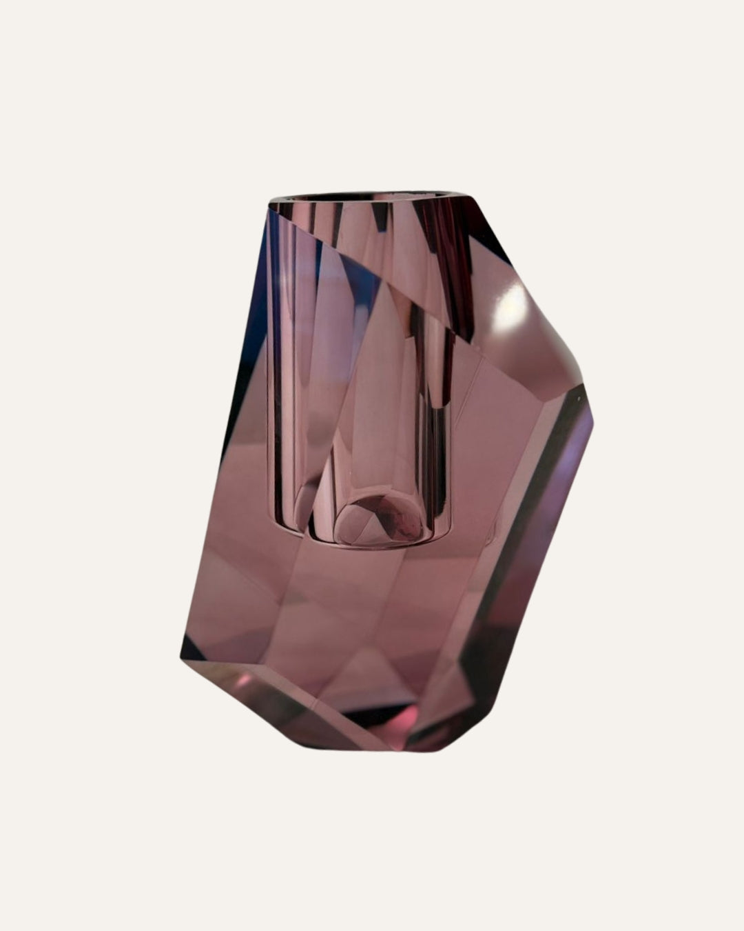VASO DE CRISTAL ROSA
