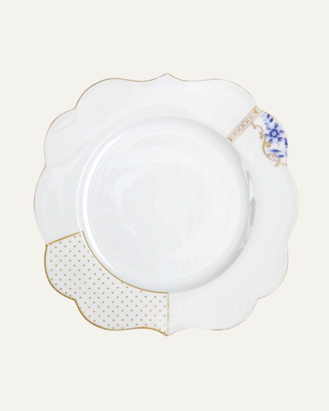 JOGO DE 6 PRATOS DE JANTAR FLOWERS ROYAL WHITE PIP STUDIO
