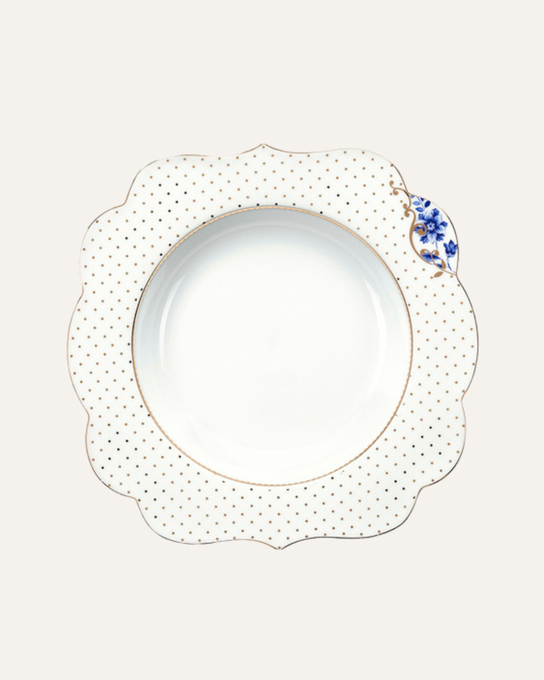 JOGO DE 6 PRATOS DE SOPA FLOWERS ROYAL WHITE PIP STUDIO