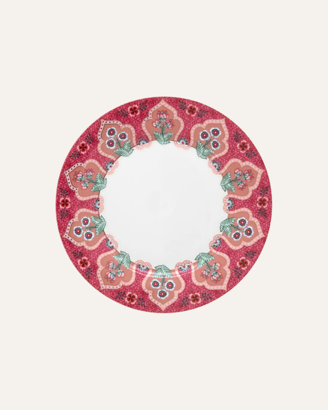 JOGO DE 6 PRATOS DE SOBREMESA DECO ROSA FLOWER FESTIVAL PIP STUDIO