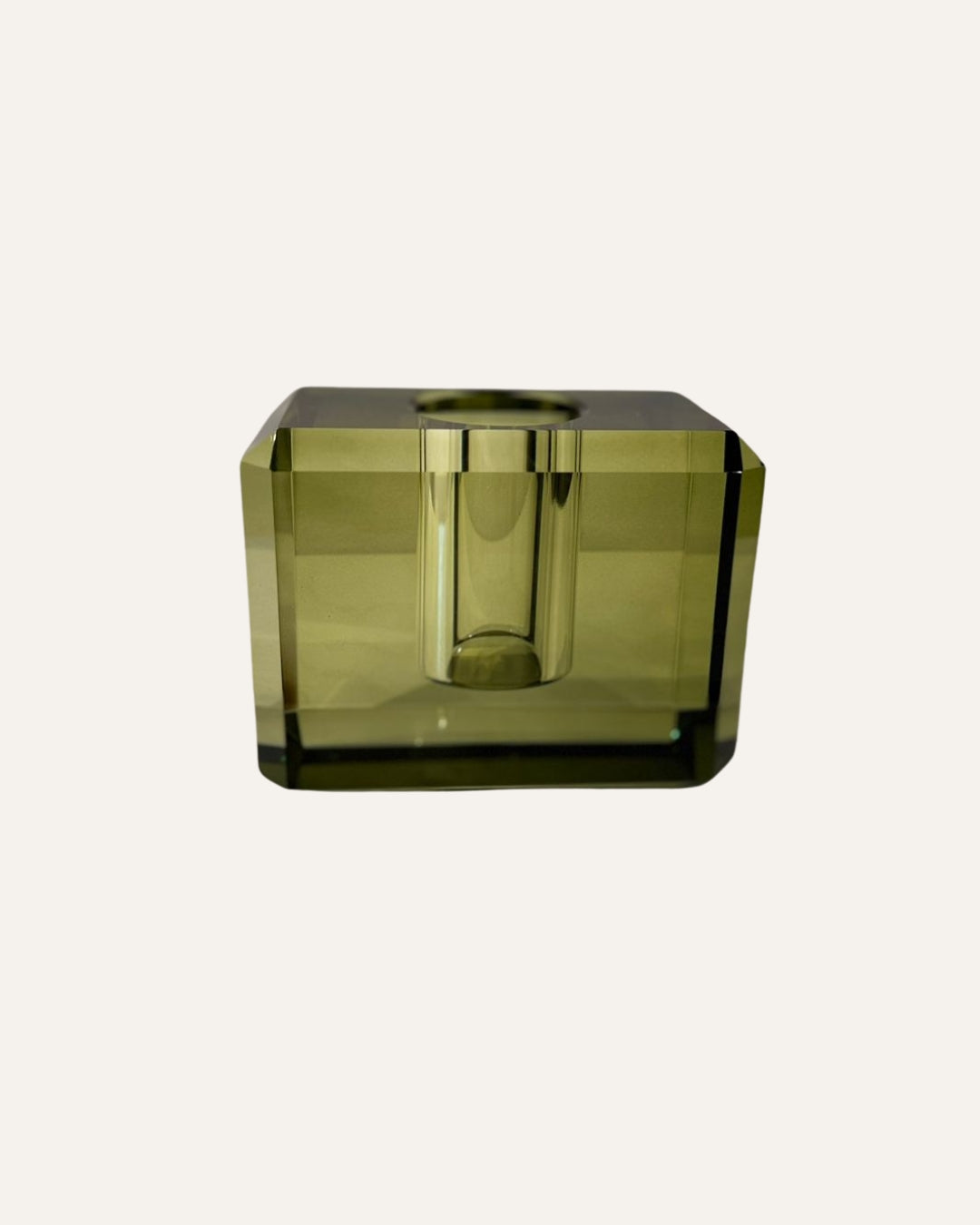 VASO DE CRISTAL RETANGULO VERDE