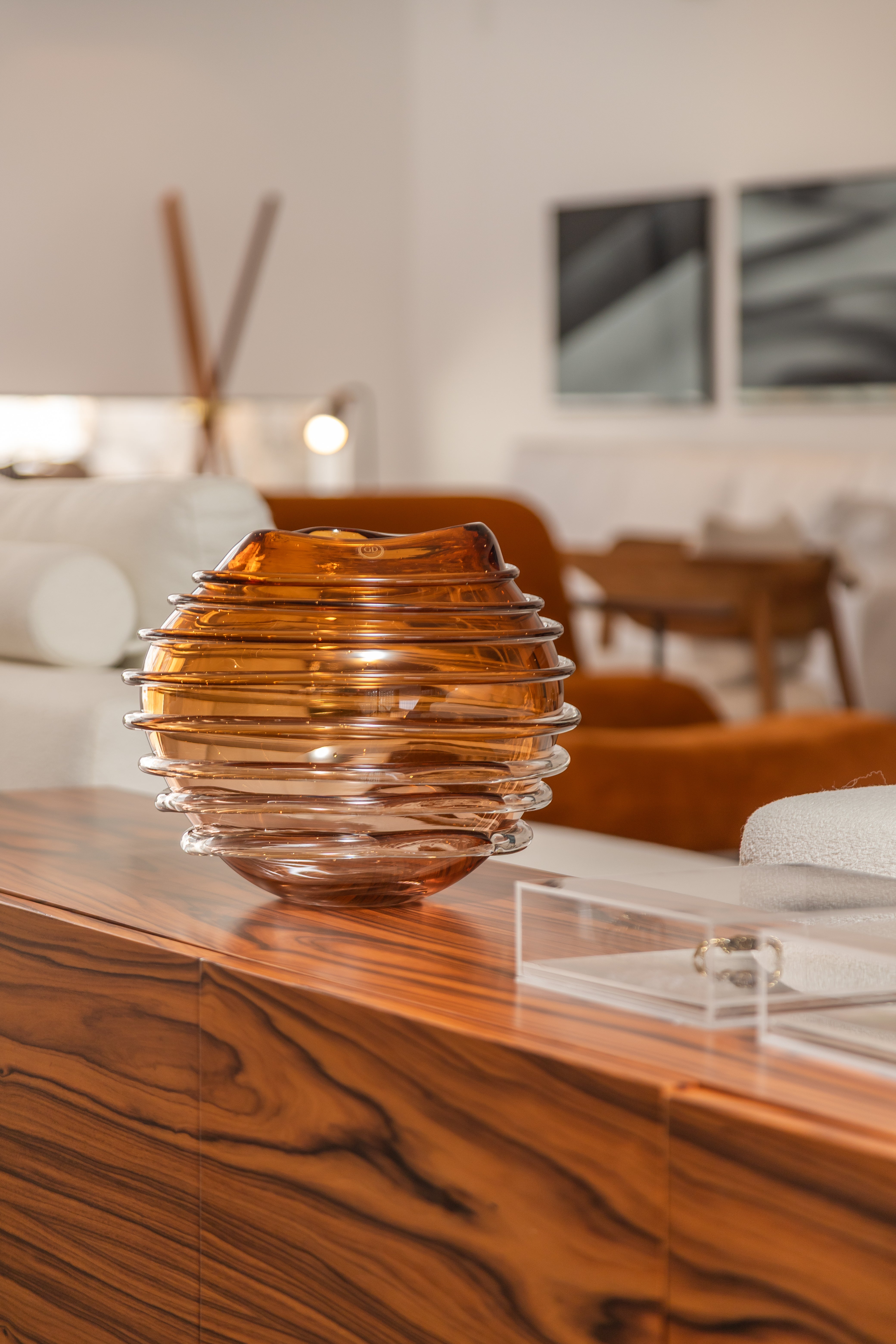 VASO DE MURANO COLMEIA ÂMBAR