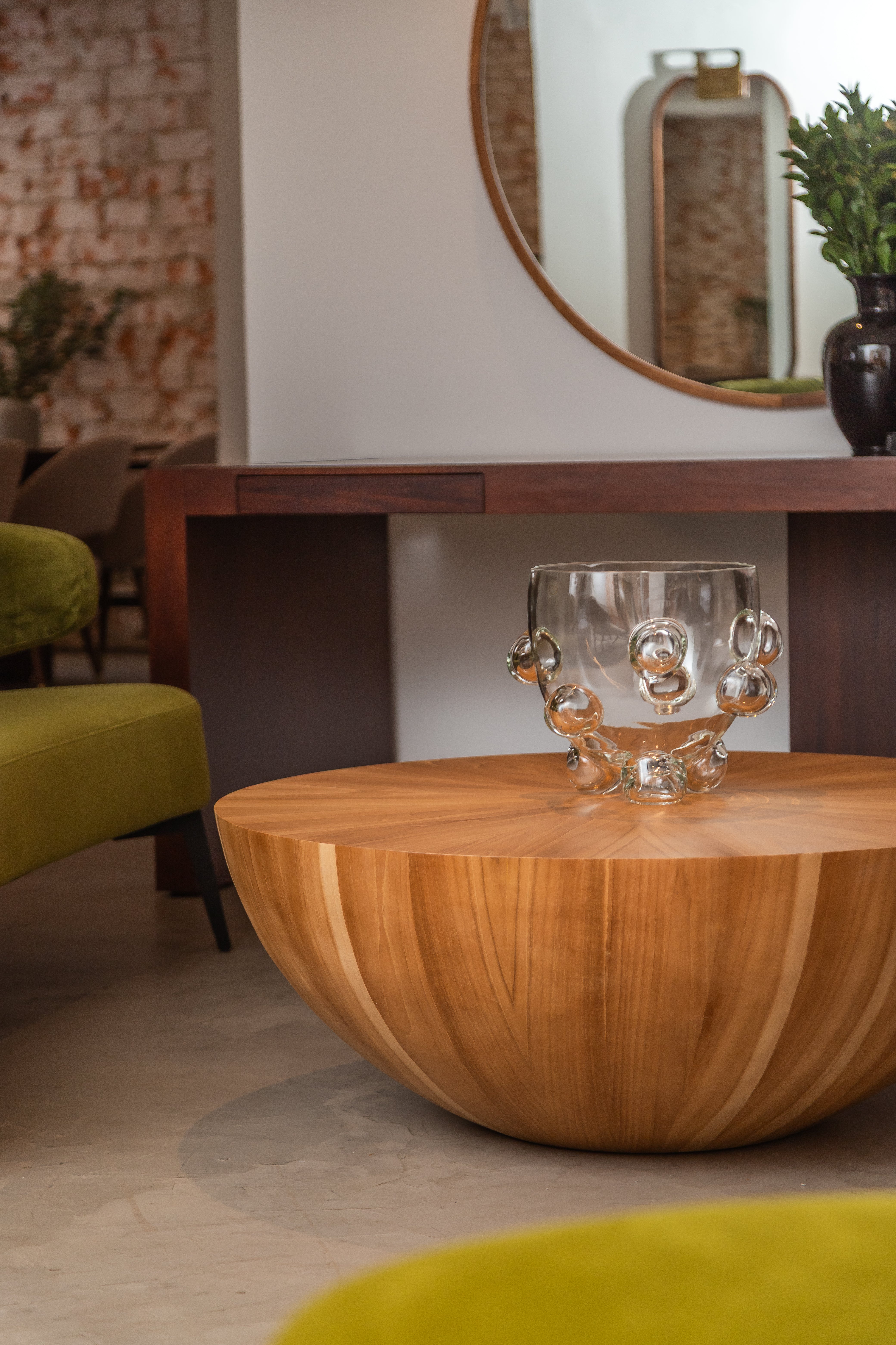 VASO DE CRISTAL TRANSPARENTE COM BOLHAS EM RELEVO