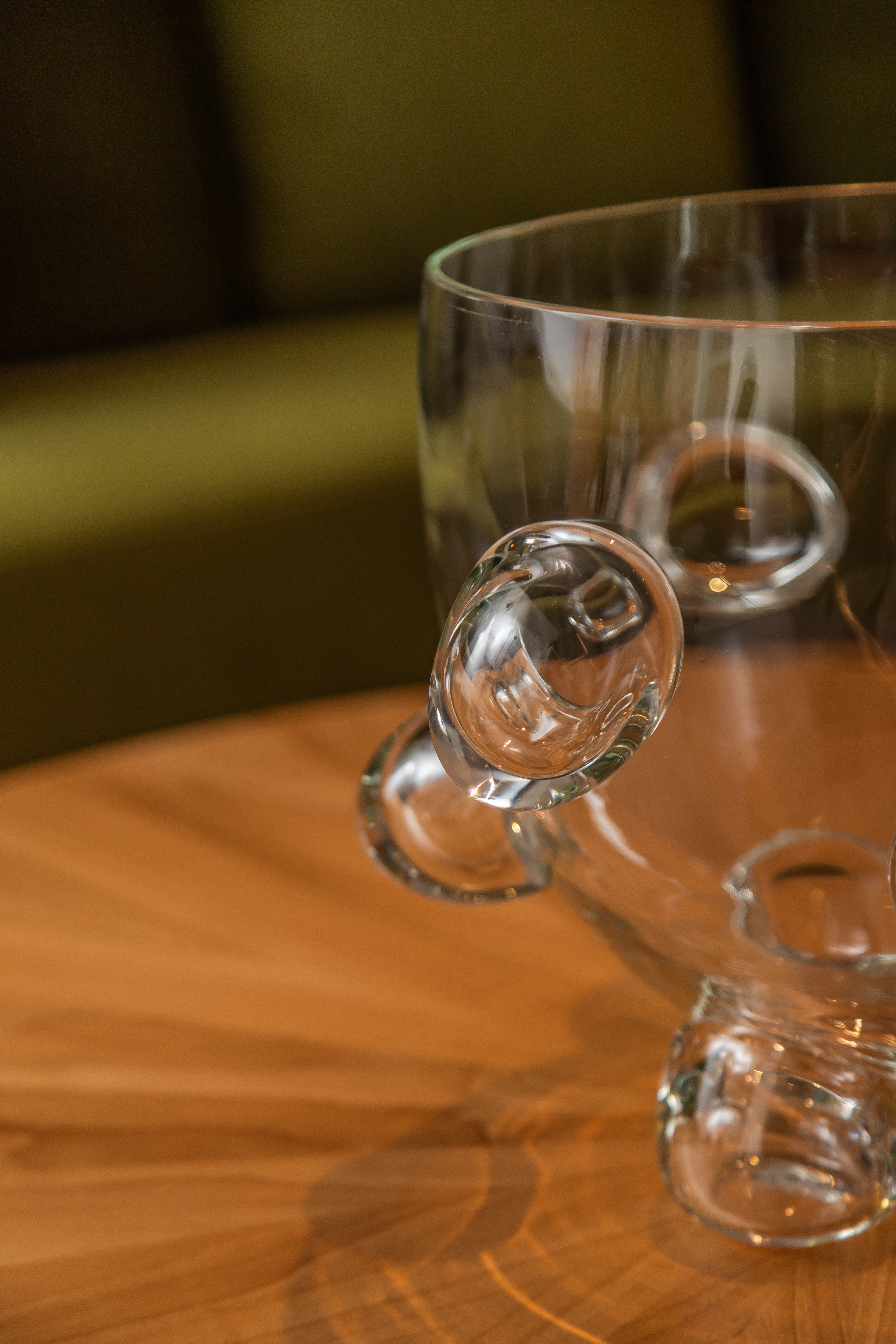 VASO DE CRISTAL TRANSPARENTE COM BOLHAS EM RELEVO