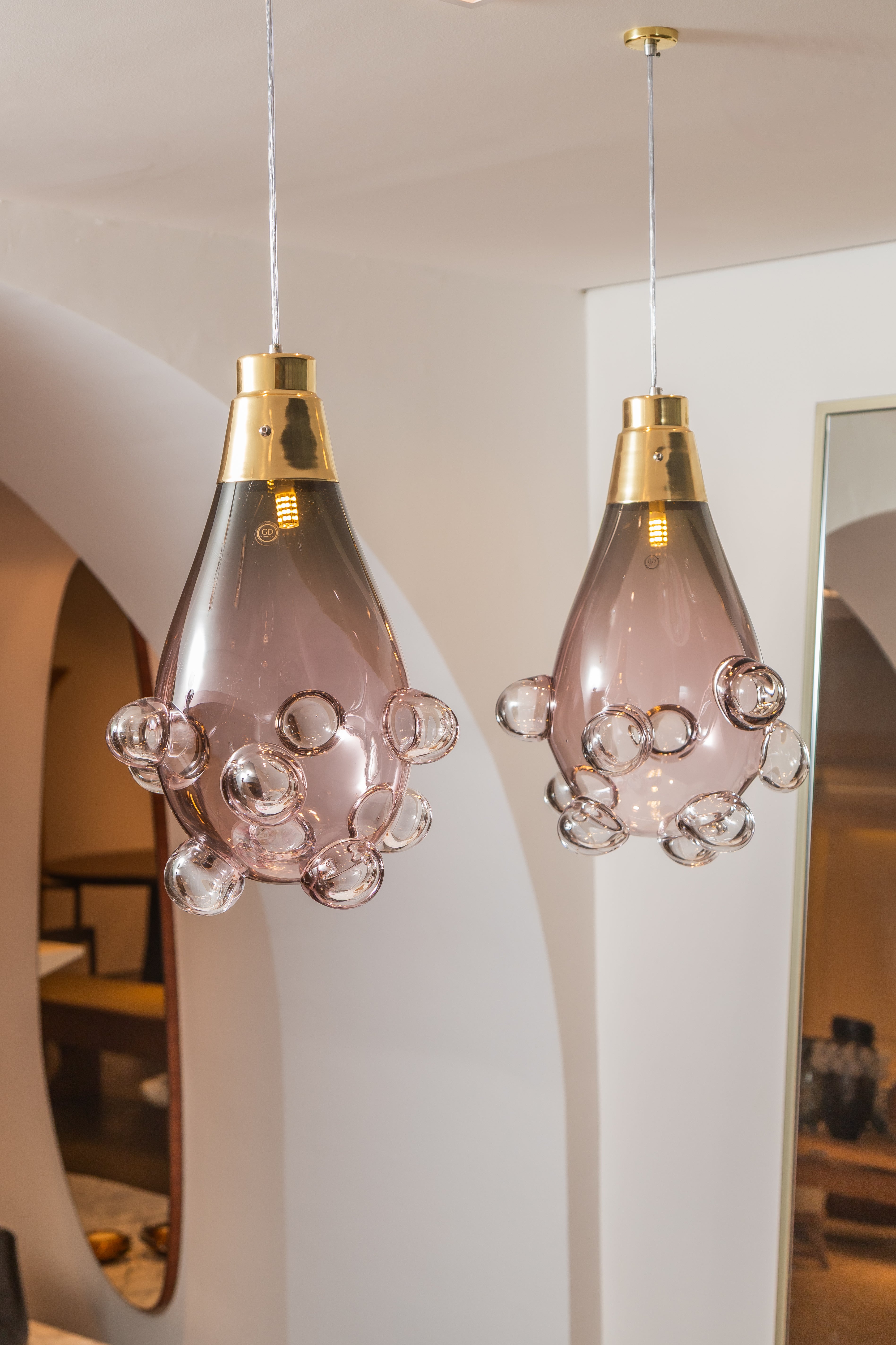 LUMINÁRIA PENDENTE EM MURANO COM BOLHAS