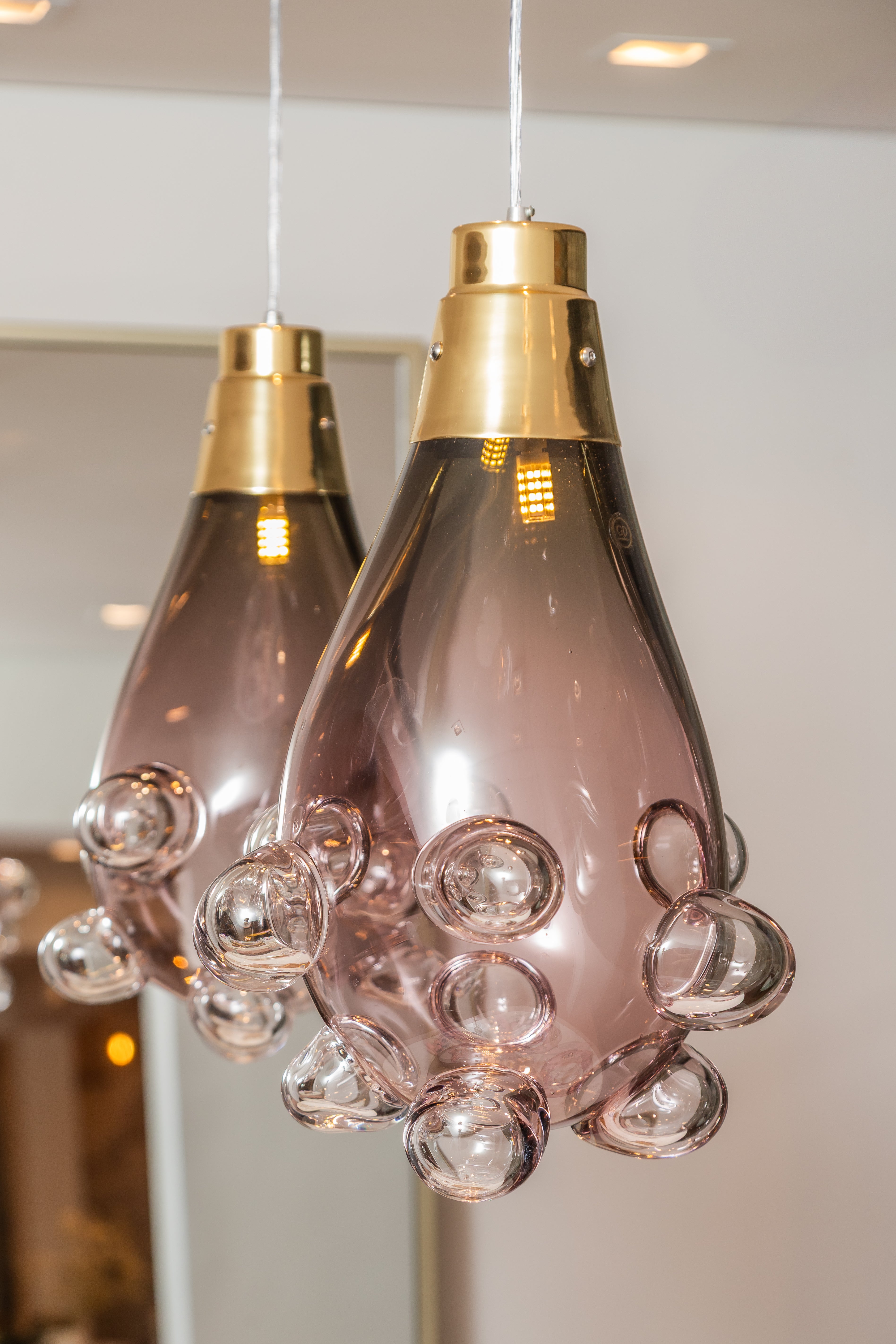 LUMINÁRIA PENDENTE EM MURANO COM BOLHAS