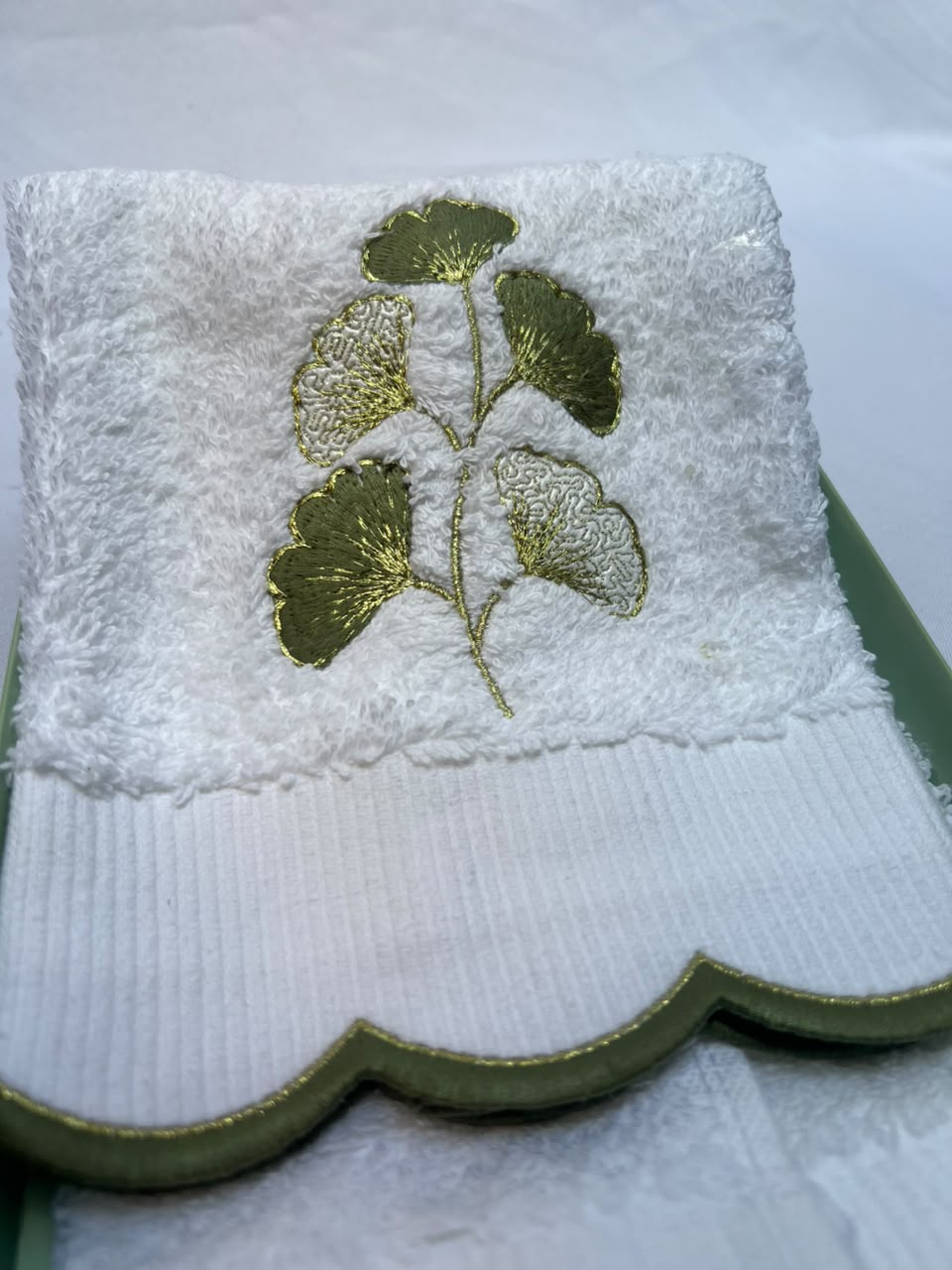 Toalha de Lavabo Folhas de Ginkgo