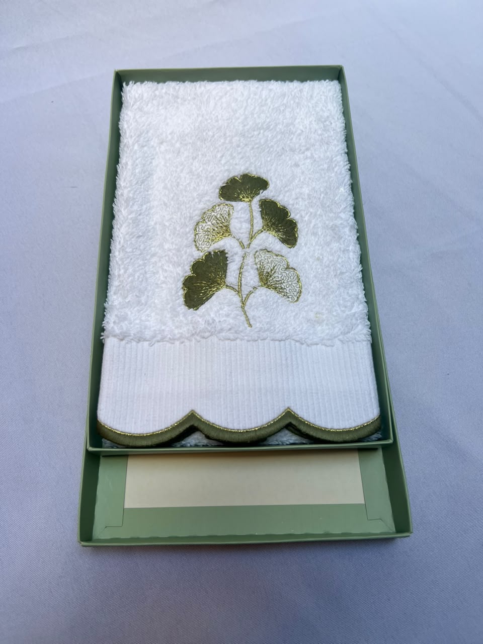 Toalha de Lavabo Folhas de Ginkgo