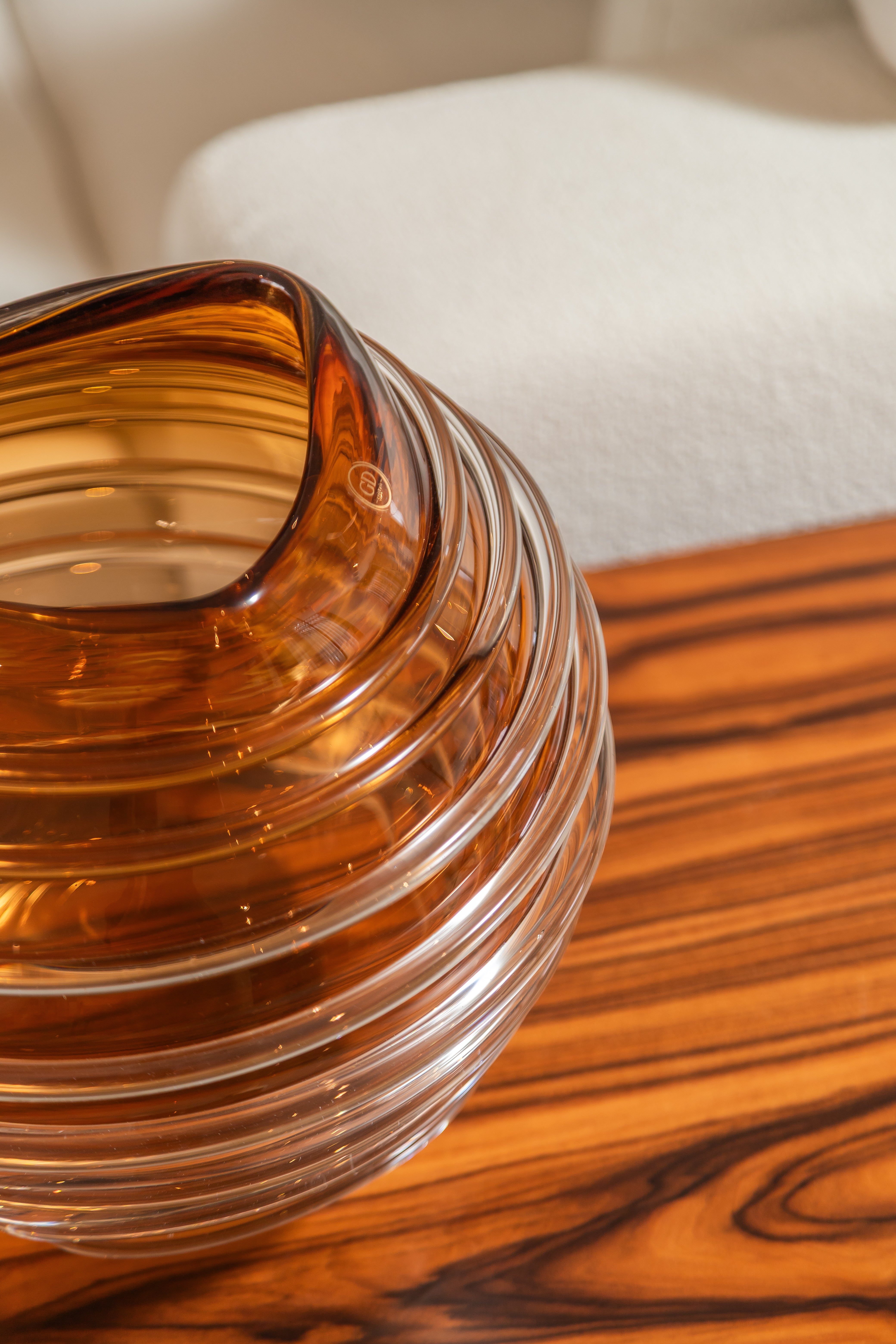VASO DE MURANO COLMEIA ÂMBAR