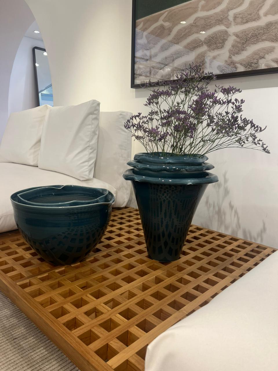 CACHEPOT LOTUS AZUL
